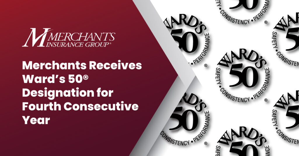 Ward's 50 logo and text reads "Merchants receives Ward's 50 designation for fourth consecutive year"